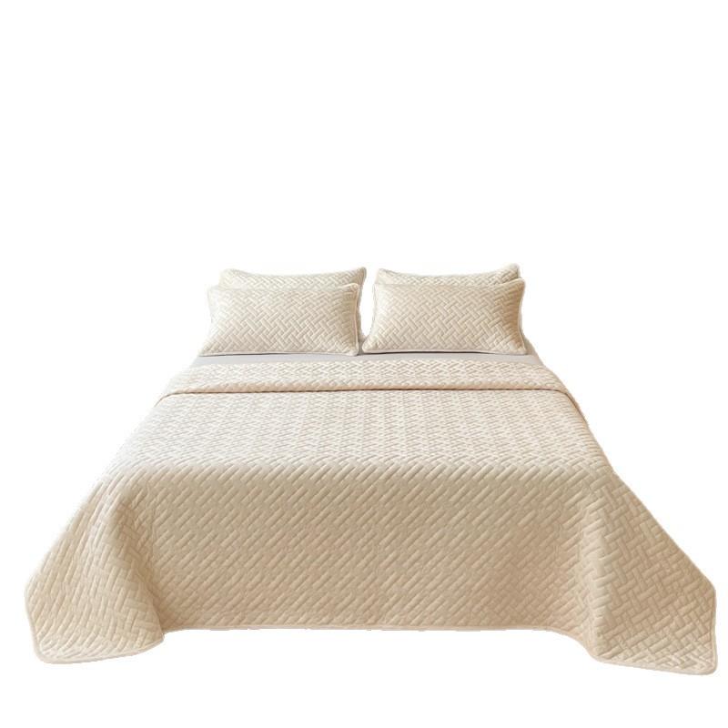 Crystal fleece padded cotton single bed cover cotton fleece dust cover double-sided use soft and comfortable tatami kang cover three-piece set