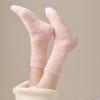 1 Pair Women Socks Highly Elastic Cozy Winter Ankle Socks Thickened Double-Sided Fleece Warm Slipper Socks