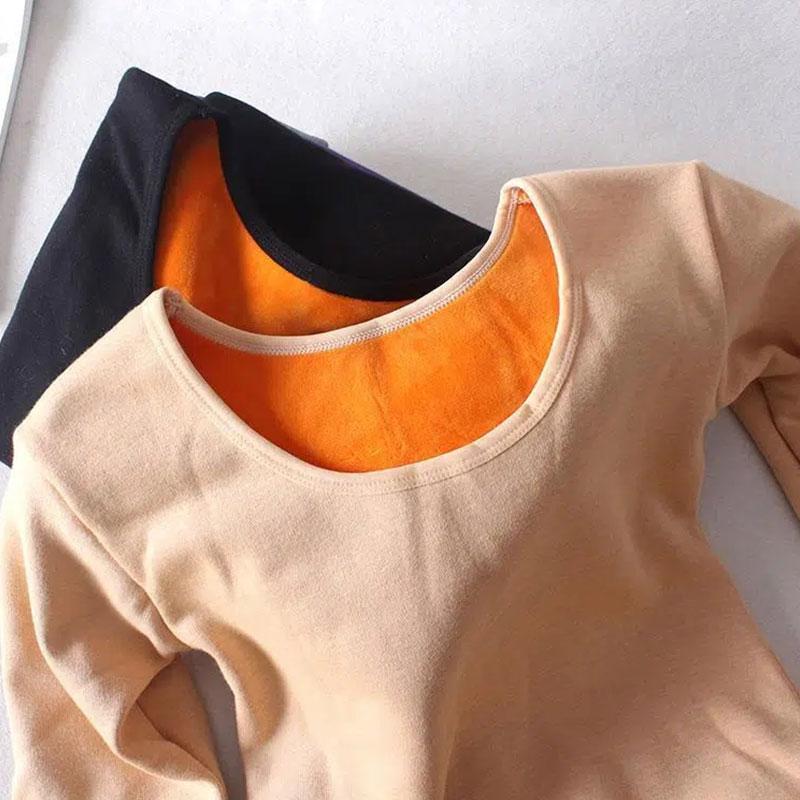 Thermal Underwear Ladies Plus Velvet Thick Bottoming Shirt Autumn and Winter Tight-fitting Long Sleeve Body Sculpting Body Autumn Clothes Top