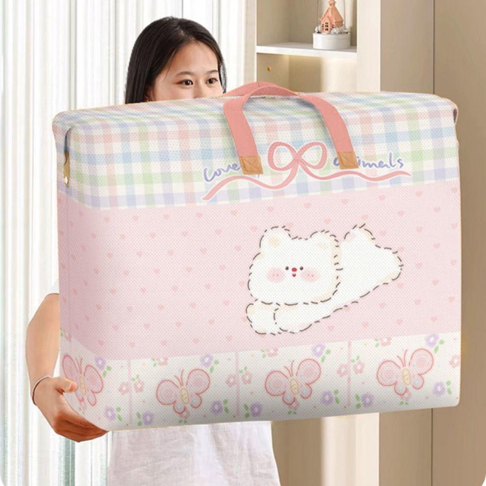 Non-woven Fabric Clothes Quilt Storage Bag Cartoon Moving Packing Bag Luggage Storage Bag  Blanket