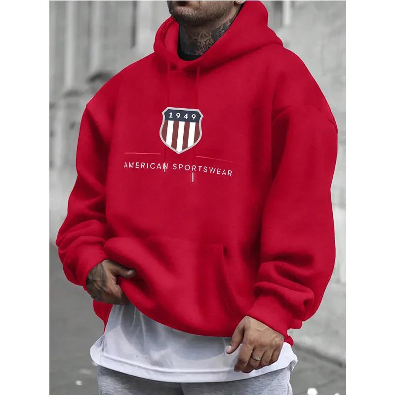 Mode Vielseitiges Sweatshirt Lässig Locker Oberteil Mit Aufdruck Kapuzenpullover Sweatshirts Herren