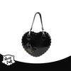 PU Heart Lolita Handbag with Bow Decor Two Sizes Japanese Kawaii Shell Purse Pink Messenger Bag Casual PU Bag
