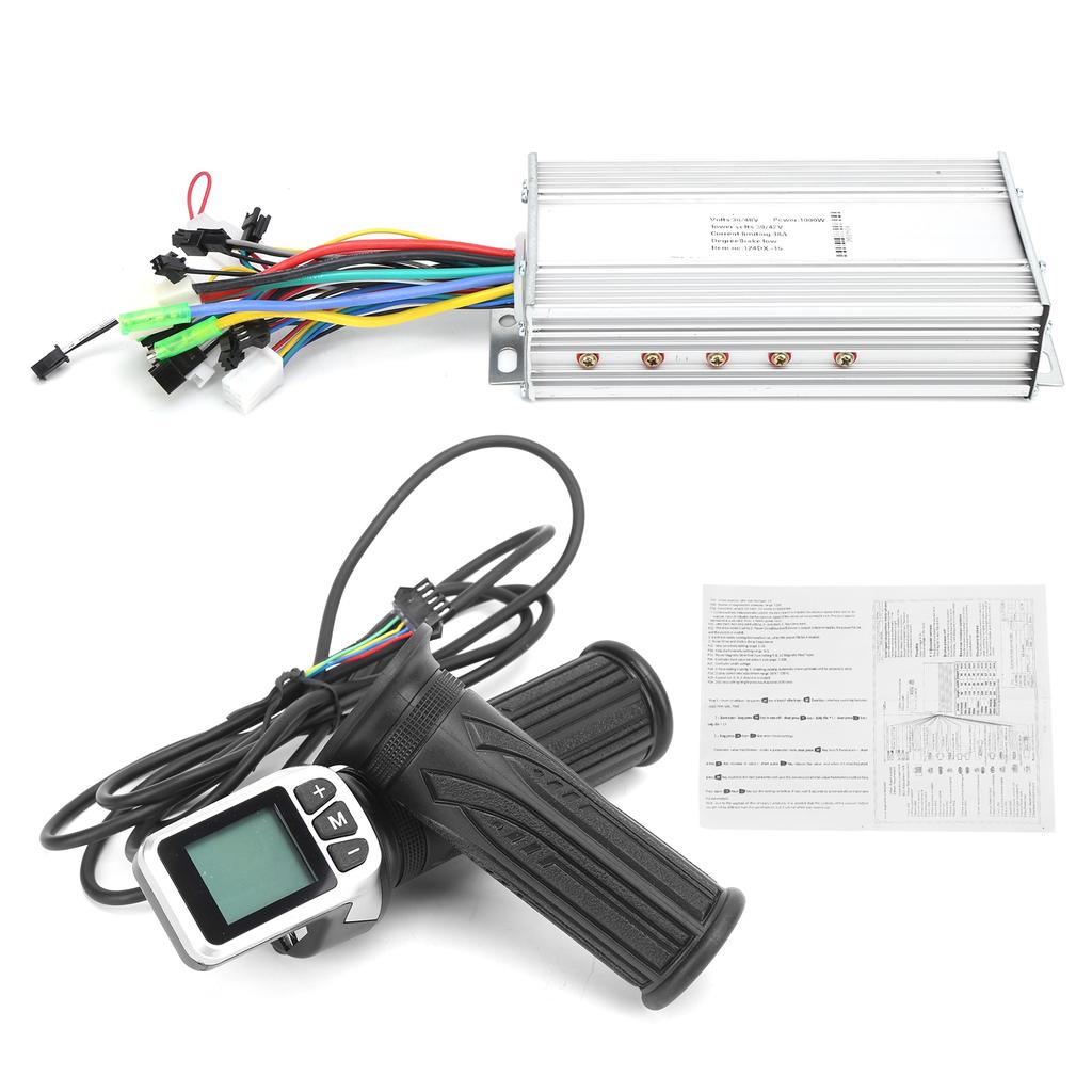 36V48V 1000W Brushless Controller and 124DX LCD Twist Throttle 2 In 1 for Electric Scooter