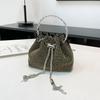 imple design mini bucket bag, popular bright diamond bag women's versatile new versatile chain messenger bag