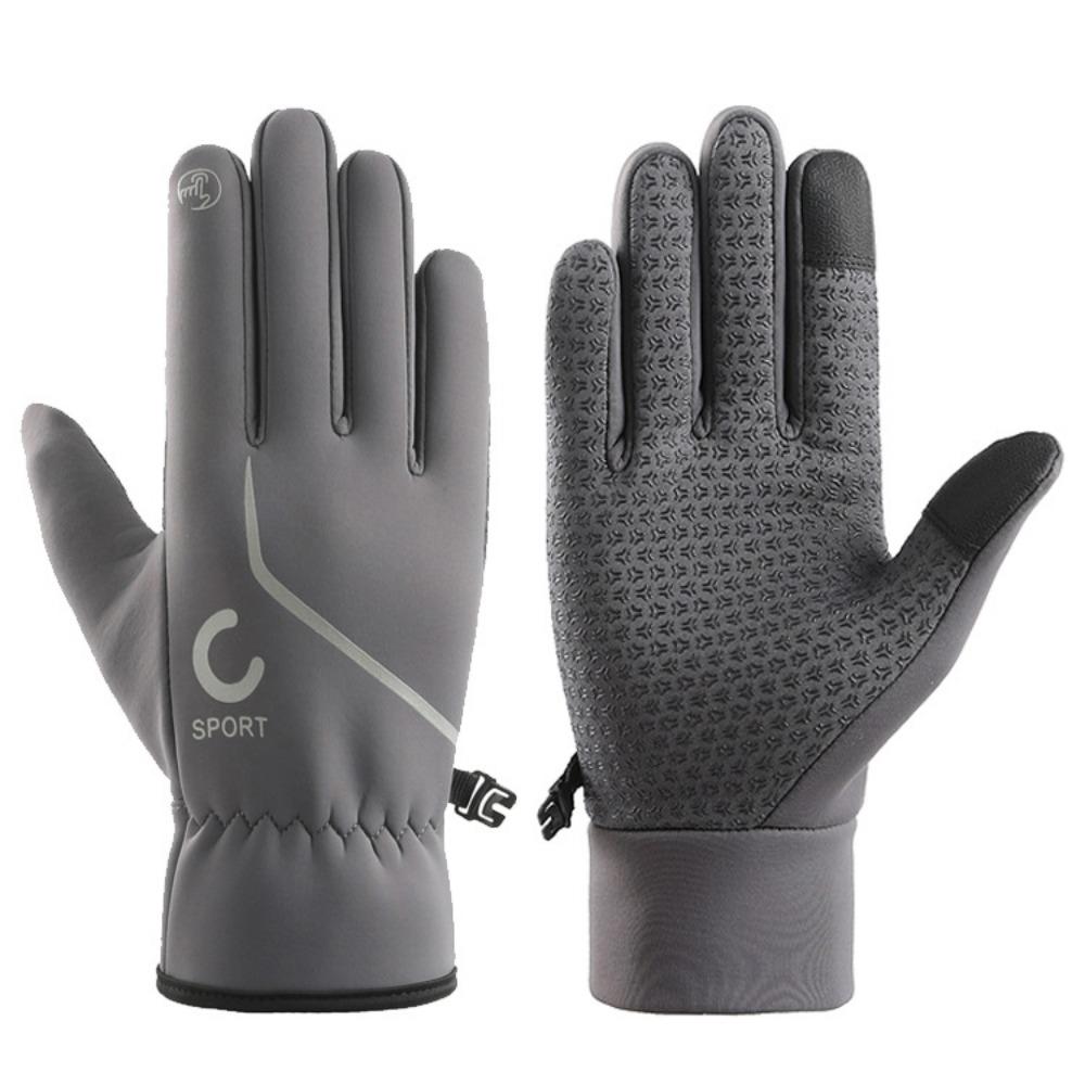 Warm gloves for men and women cycling anti-splashing, windproof and non-slip fleece touch screen