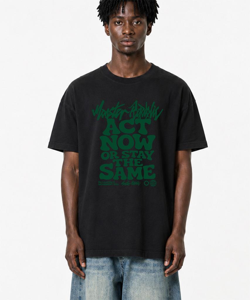 MONSTER REPUBLIC Act Now Deep Green T-Shirt Black 9156