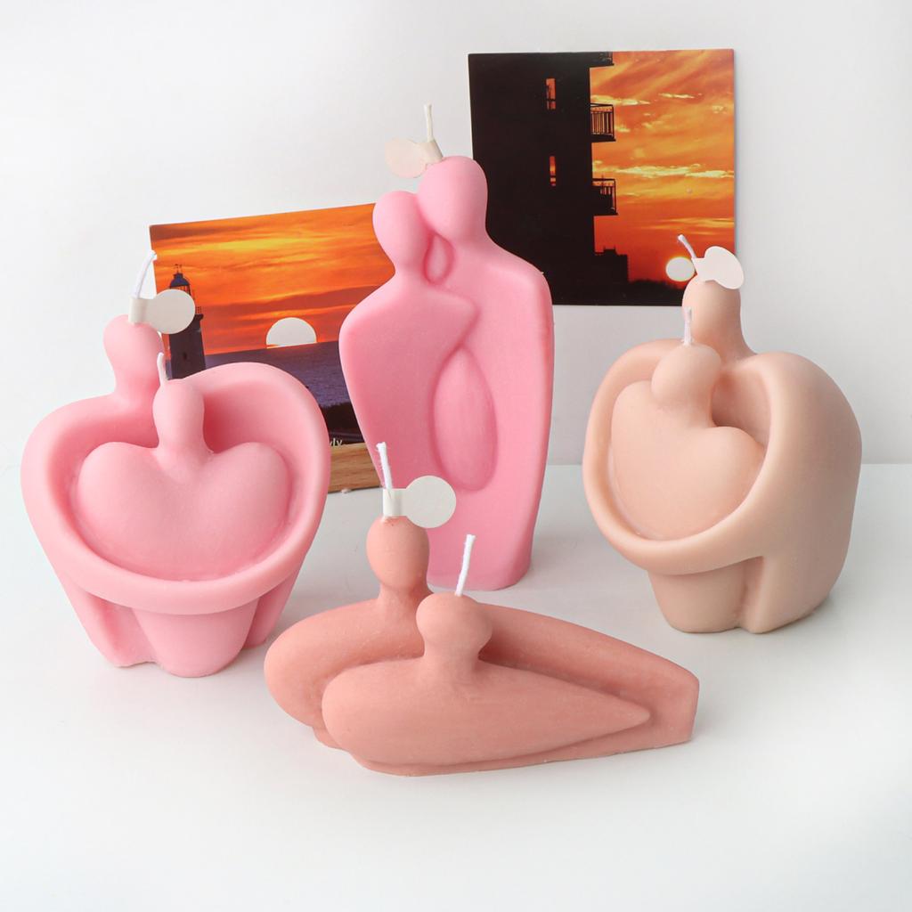 Couple Portrait Silicone Candle Mold Epoxy Resin Mould for DIY Soap Candle Making Handmade Craft Gypsum Decors