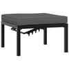 VidaXL Garden Stool with Black Cushion Aluminum, Garden Seat, Outdoor Stool, Cube Seat, Outdoor Seat, 4008572