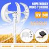 Wind Turbines Generator Lantern Vertical Axis 5 Blades Motor Kit For Home Hybrid Streetlight 12V/24V 4000W