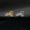 Right Grand ASTM F136 Titanium 5 Marquise CZ Crown Cartilage Earring 16G Cluster CZ Flat Back Helix Stud Nose Piercing Jewelry