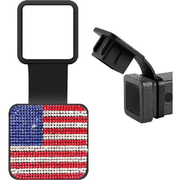 

Bling Trailer Hitch Cover With Black For Any 2 Receivers - Rubber Hitch Tube Cover Plug Cap красный