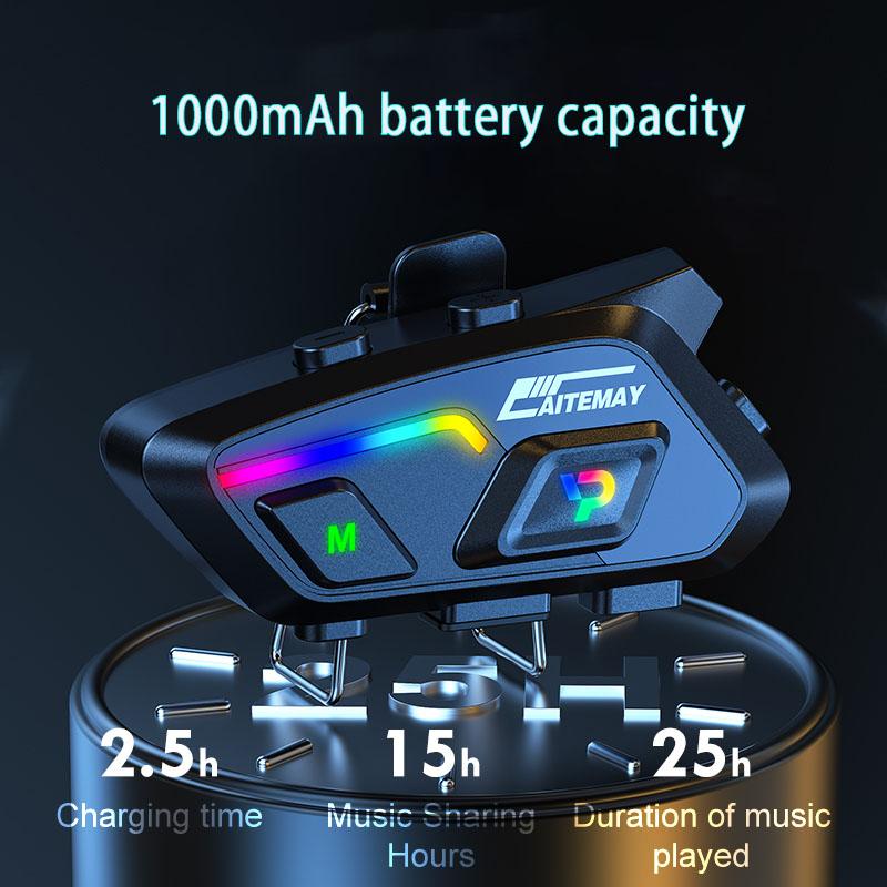 P20 Bluetooth 5.0 Motorcycle Helmet Headset 300m Multi-person Music Sharing IPX6 Waterproof With 5 RGB Colorful Ambient Light