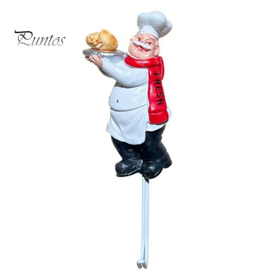 No Damage Wall Hook Cute Chef Shape Hook, Strong Resin Kitchen Punch Bearing Capacity Adhesive Backing Decorative for Home Hang Utensils Dishcloths