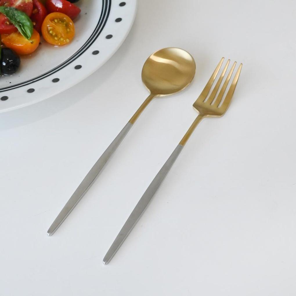 Abella Mattierter Edelstahl Dessertgabel Zweifarbig