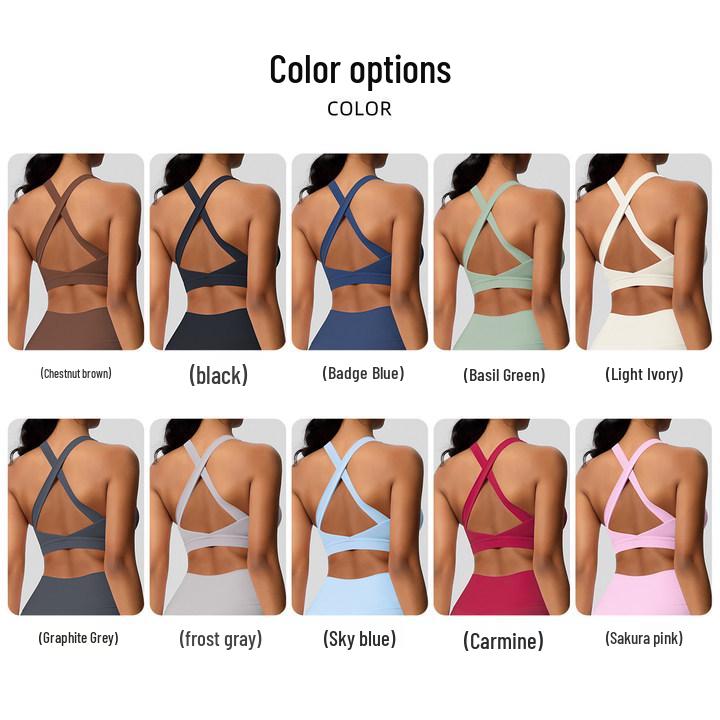 Cross-Border High-Impact Brushed Sports Bra for Yoga, Pilates, Running, and Fitness