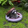 Under Raccoon Figurine The Manhole Cover Creative Resin Ornament For Landscape
