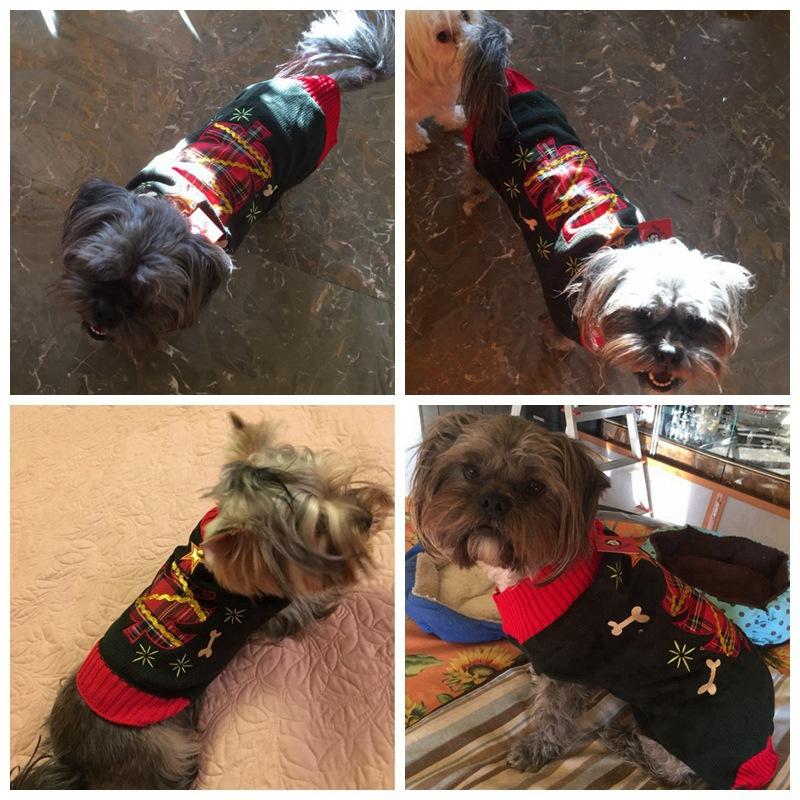 Pet Clothes Small and Medium Sized Dog VIP Teddy New Santa Claus Pet Knitted Sweater Dog Clothes