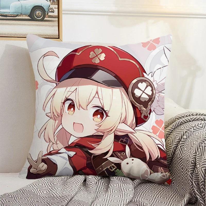 Genshin Impact Cushion Cover 45*45 Pillow Covers Decorative Sofa Cushions Pillowcase  Pillows Decor Home Pillowcases