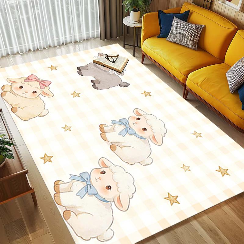Sheep Friends Living Room Nonslip Area Rug Soft Carpet For Bedroom Game Playroom Sofa Office Home Decor Doormat Christmas Gift C92930
