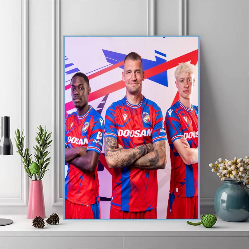 Viktoria Plzen Football Club Pattern  3pcs 100% Round Full Drill 5D DIY Diamond Painting Embroidery Cross Stitch Rhinestone Décor