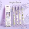 Conjunto de 4 Canetas Gel Florais Românticas Estampa Floral Adorável Ponta Esferográfica 0.5mm Tinta Preta para Escrever