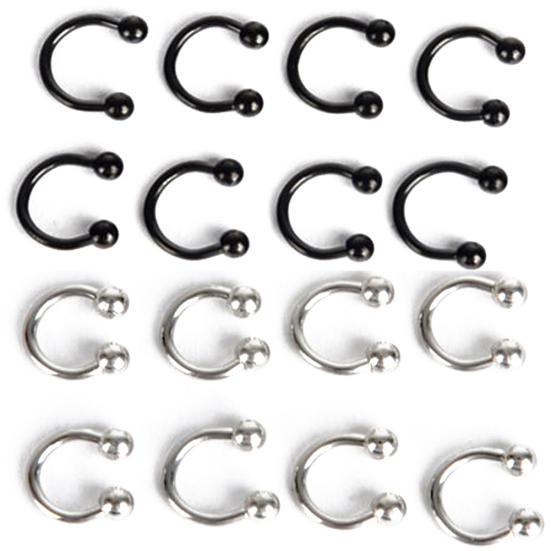 10 stuks roestvrijstalen hoefijzerbar lip neus septum oorring stud body piercing