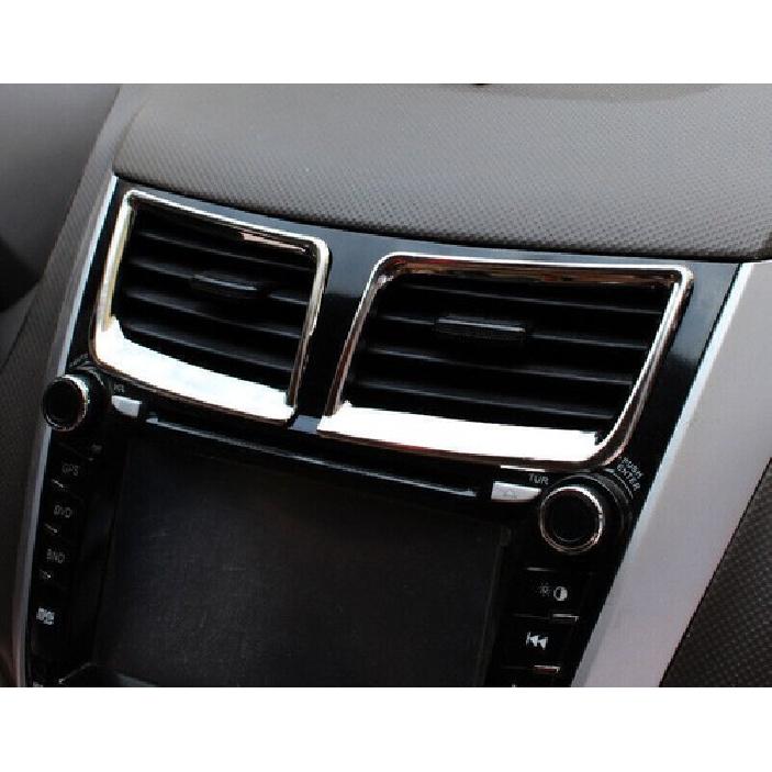 Car Middle Air Outlet Vent Frame Trim For Hyundai Accent 2012-2017 Chrome Steel