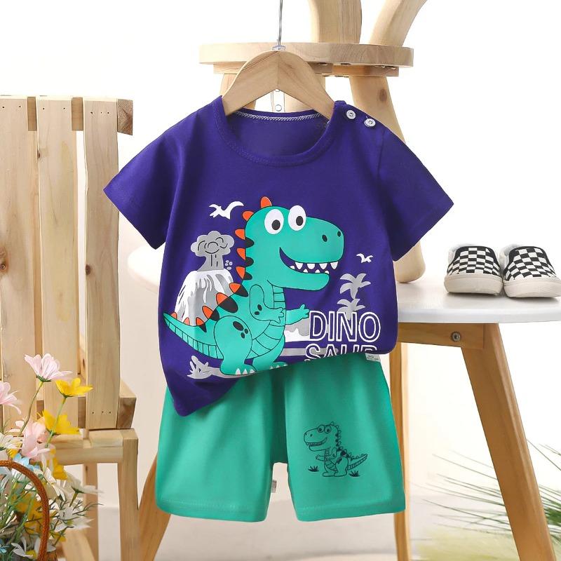 Fashion Kids Clothes Boys Sets Top Shorts 100% Cotton Soft Summer Children Baby Cloths T-shirt Shorts Toddler Suit For 0-6Y