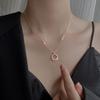 Real Money 925 Sterling Silver Women's Pendant Necklace Round Circle Crystal Pendant Necklace Wedding Party Jewelry Gift