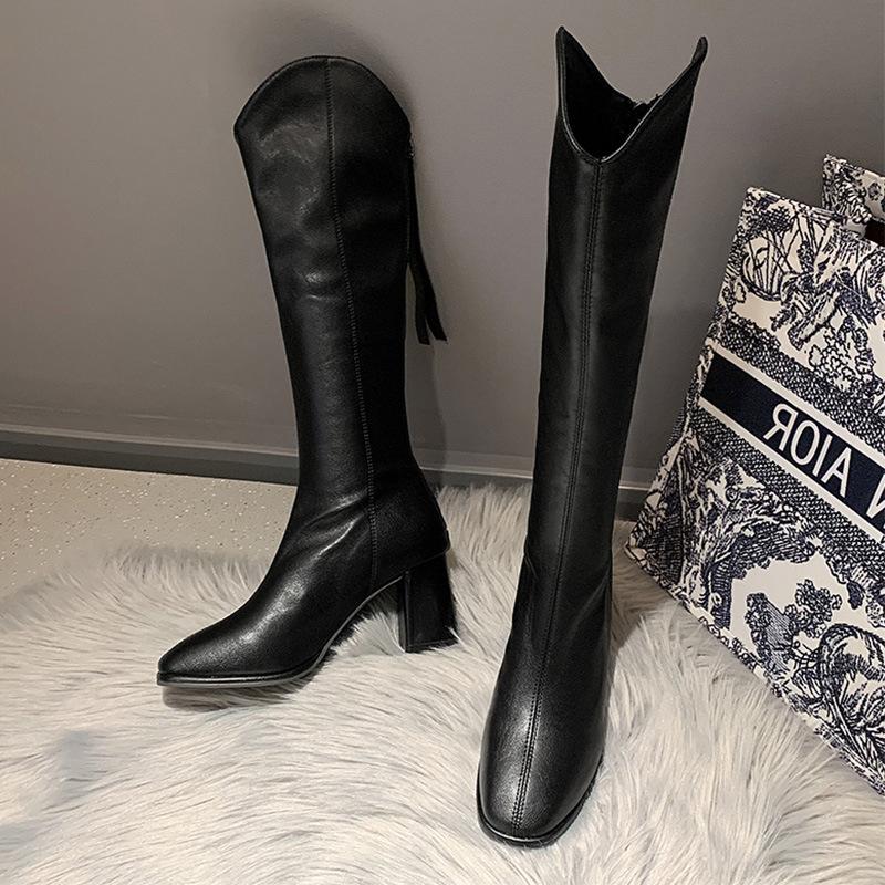White Boots High Boots Women's New Shoes Women's Small High Heels Autumn and Winter Boots Long Boots Women