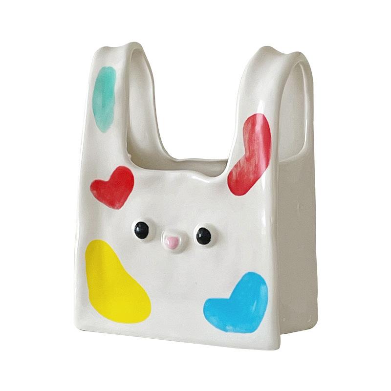 Creative Handbag Ceramic Vase Home Decor for Living Room Bedroom Entryway Handcrafted Artwork