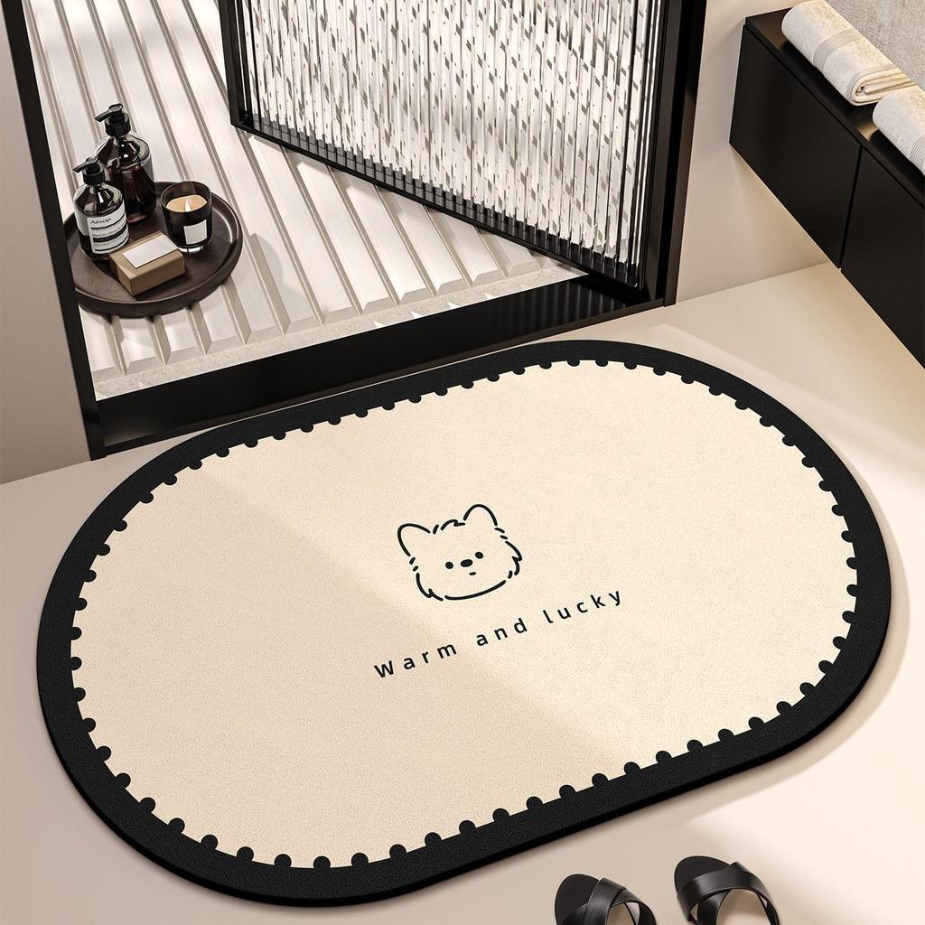 Cartoon Non-slip Absorbent Bathroom Mat - Stain-Resistant, Easy-Clean, Quick-Dry Carpet for Household Toilets and Doors