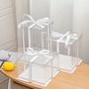 Clear Three-in-One Cake Box: 6" & 8" Options for Single/Double-Layer Birthday Cakes