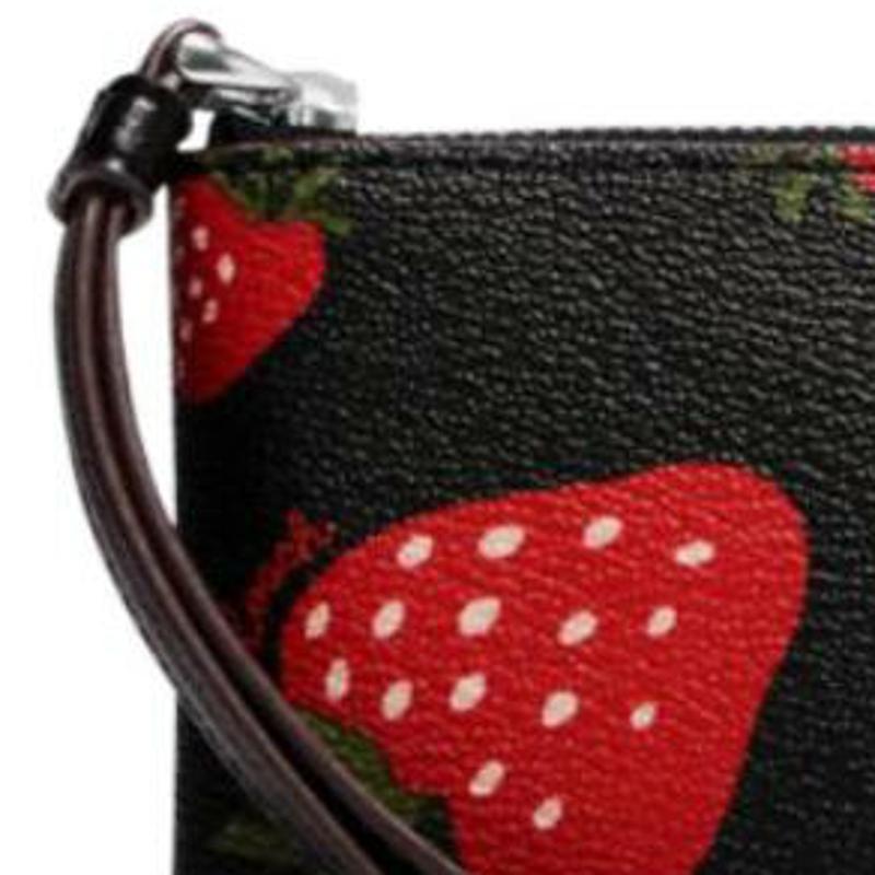 New COACH Corner Zip Leather Wallets Clutches Small Size Women's Black CH535-SVA47