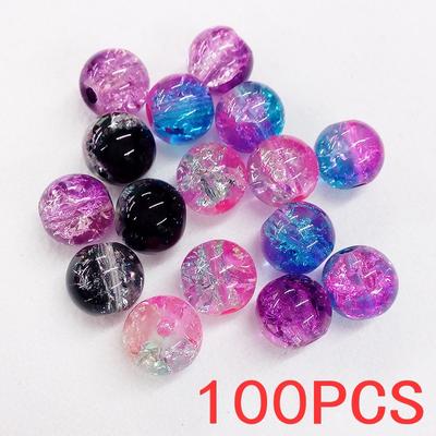 Stylové velkoobchodní 100ks úžasné DIY dekorace Křišťálové 8mm kulaté prasklé skleněné korálky