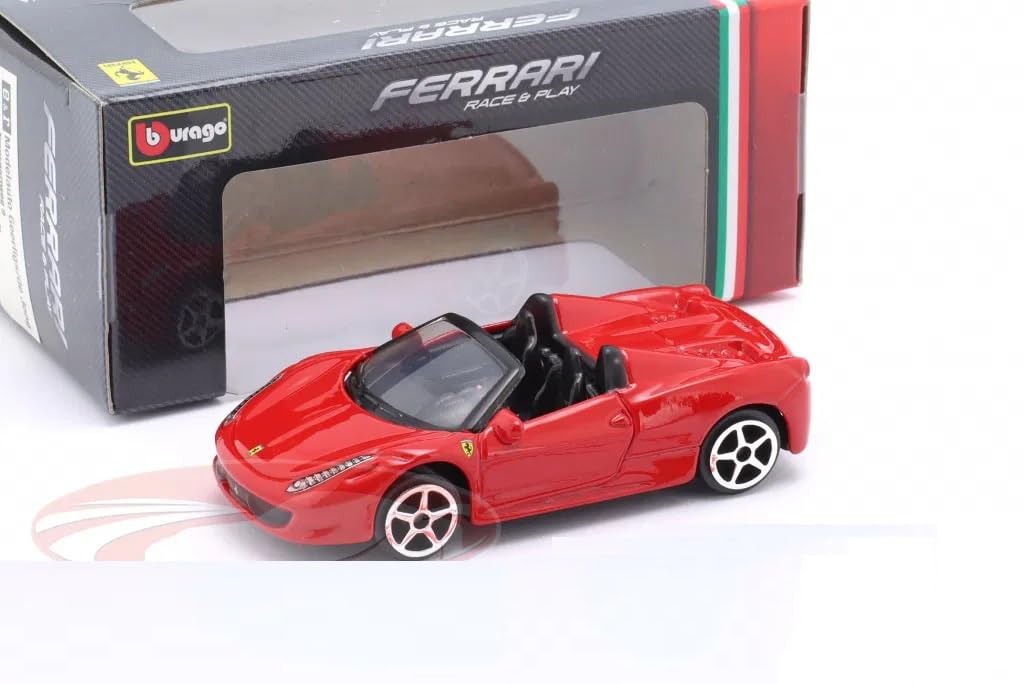BURAGO 1/64 Scale Ferrari 458 Spider 2011 (Red) Diecast Model Car [Imported]