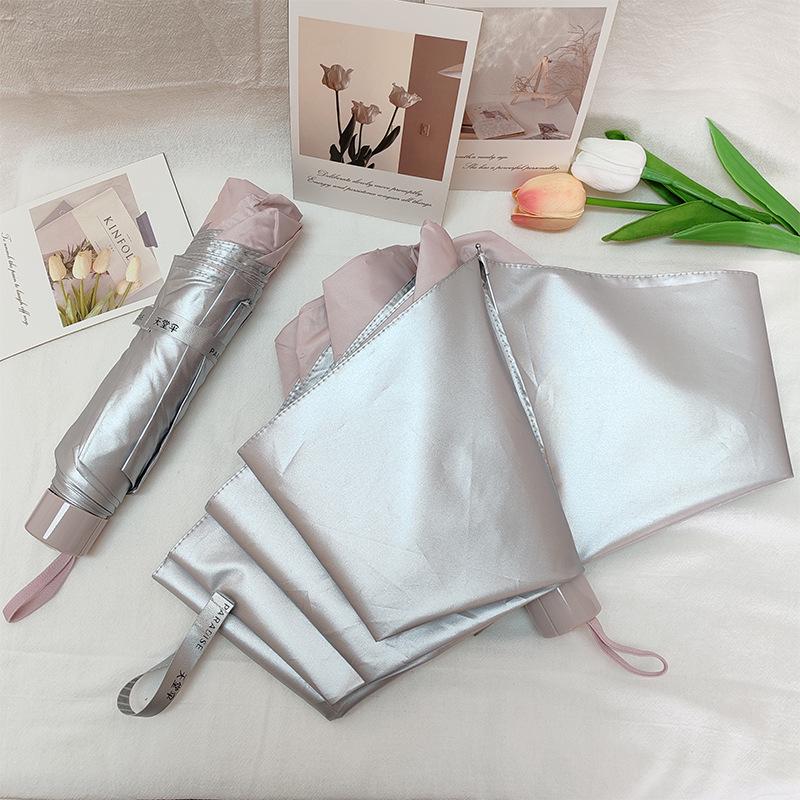 Tianti 336T Silver Coated Three-Fold Sun & Rain Umbrella with UV Protection - Custom Logo Option