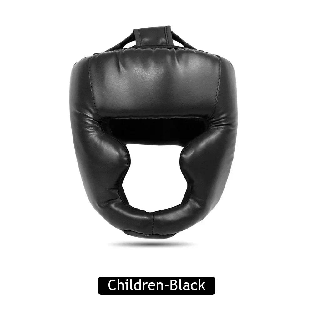 Full-covered Pu Boxing Helmet Kids Adults Muay Thai Training Sparring Boxing Headgear Gym Equipment Taekwondo Head Guard