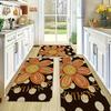1Pcs Sunshine Flower Pattern Floor Mat Modern Kitchen Polyester Rug Non-Slip Colorful Indoor Carpet, For Home Bathroom Bedroom Living Room Decor