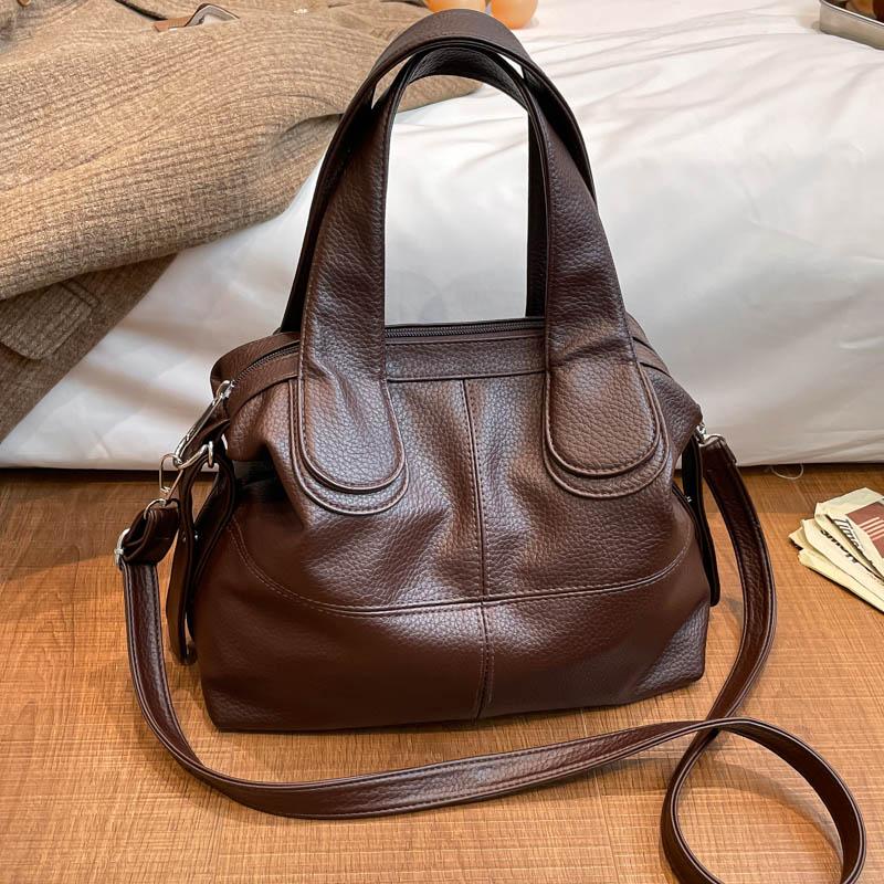 Simple Women's Handbag, Solid Color, Large Capacity Women's Shoulder Bag, Multi Compartment Storage, Suitable for Women's Holiday Gifts