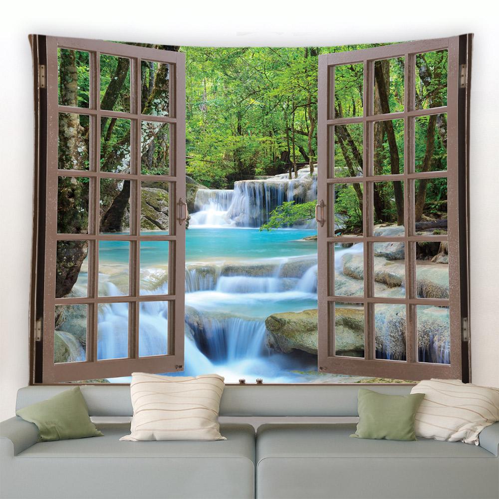 Fantasy Houby Květiny Rostliny Stromy Přírodní Krajina Nástěnná Dekorace Obývací Pokoj Ložnice Tropický Deštný Les Gobelín