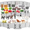 Farm Scene Animal Models Set Pvc Farm Animal And Vegetables Figure Toy For Kids Play And Decoration