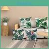 Set di Federe per Cuscini da Esterno Green Garden in Tessuto di Lino per Arredo Patio Lounge