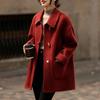 XUEXI 100% Merino Wool Double-Faced Winter Coat for Mid-Aged Women