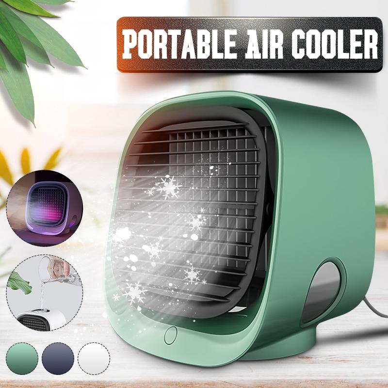 Portable Convenient Air Cooler Fan Air Conditioner Humidifier Space Easy Cool Purifies Air Cooling Fan for Home Office USB
