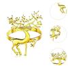 6x Christmas Deer Napkin Rings Metal Tableware Ornaments Reindeer Napkin Holders for Wedding Festival Xmas Dinner Table Kitchen