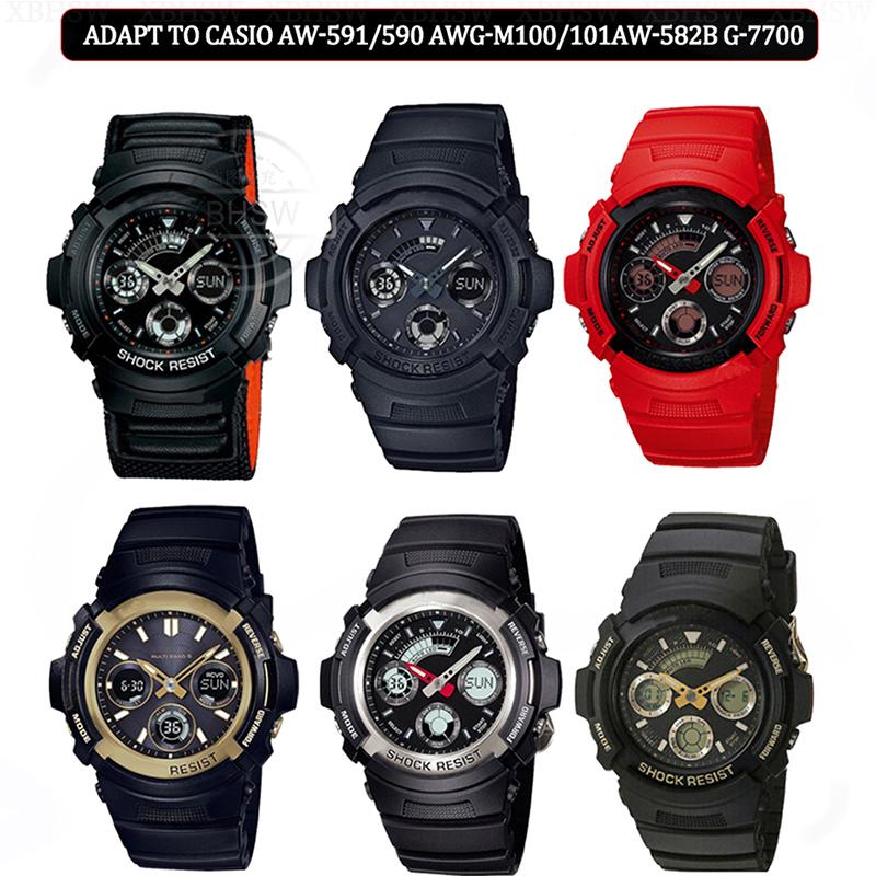 Příslušenství k hodinkám Pro Casio AW-591 AW-590 AWG-M100 AWG101 Řemínek 16mm Pánský Pryskyřičný Řemínek na hodinky Sportovní Voděodolný Náramek