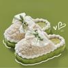 Women's Plush Slippers - Bow Detail Winter House Shoes, Ultra-Soft Non-Slip Indoor Slippers for Home Maternity Comfort