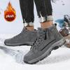 TUINANLE מגפי שלג לגברים נעלי סניקרס חורפיות מכותנה סופר חמות קטיפתיות גברים חיצוניות מונעות החלקה קלות משקל מגפי טיולים נעלי עבודה