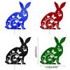 Wrought Iron Rabbit Garden Stake Decorative Sign Ornament Art Crafts for Courtyard Yard Lawn Home Decoration Supplies
